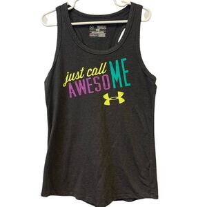 Under Armour Just Call Me Awesome Youth Medium Tank Top Sleeveless Tee Shirt